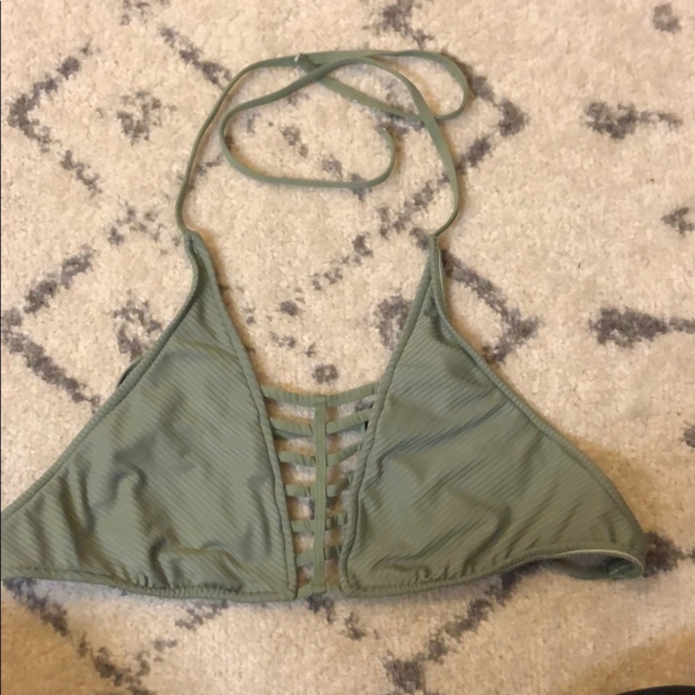 Army green bikini top